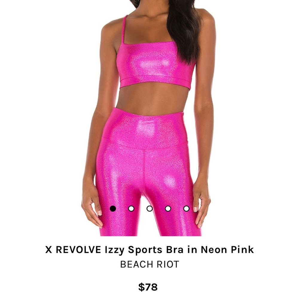 NWT Beach Riot X Revolve Pink Hologram Sports Bra, Size XS